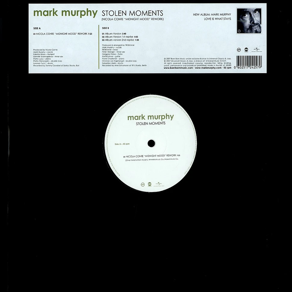 Mark Murphy - Stolen moments (Nicola Conta 'midnight mood' rework)