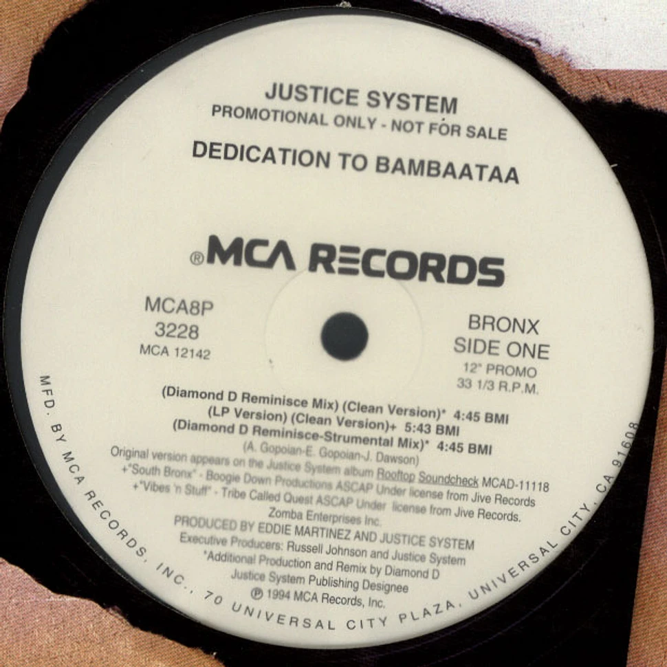 Justice System - Dedication to bambaataa Diamond D Remix