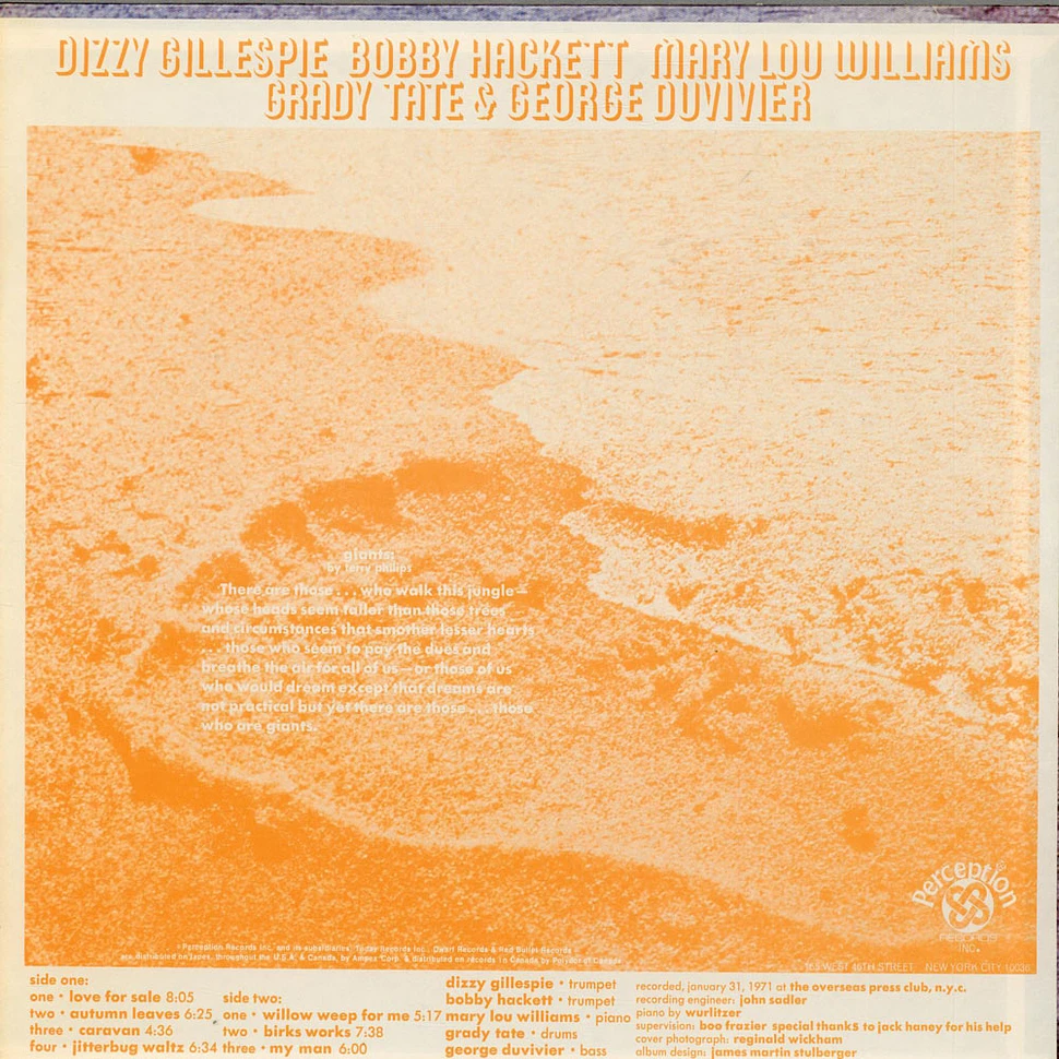 Dizzy Gillespie, Bobby Hackett, Mary Lou Williams, Grady Tate & George Duvivier - Giants