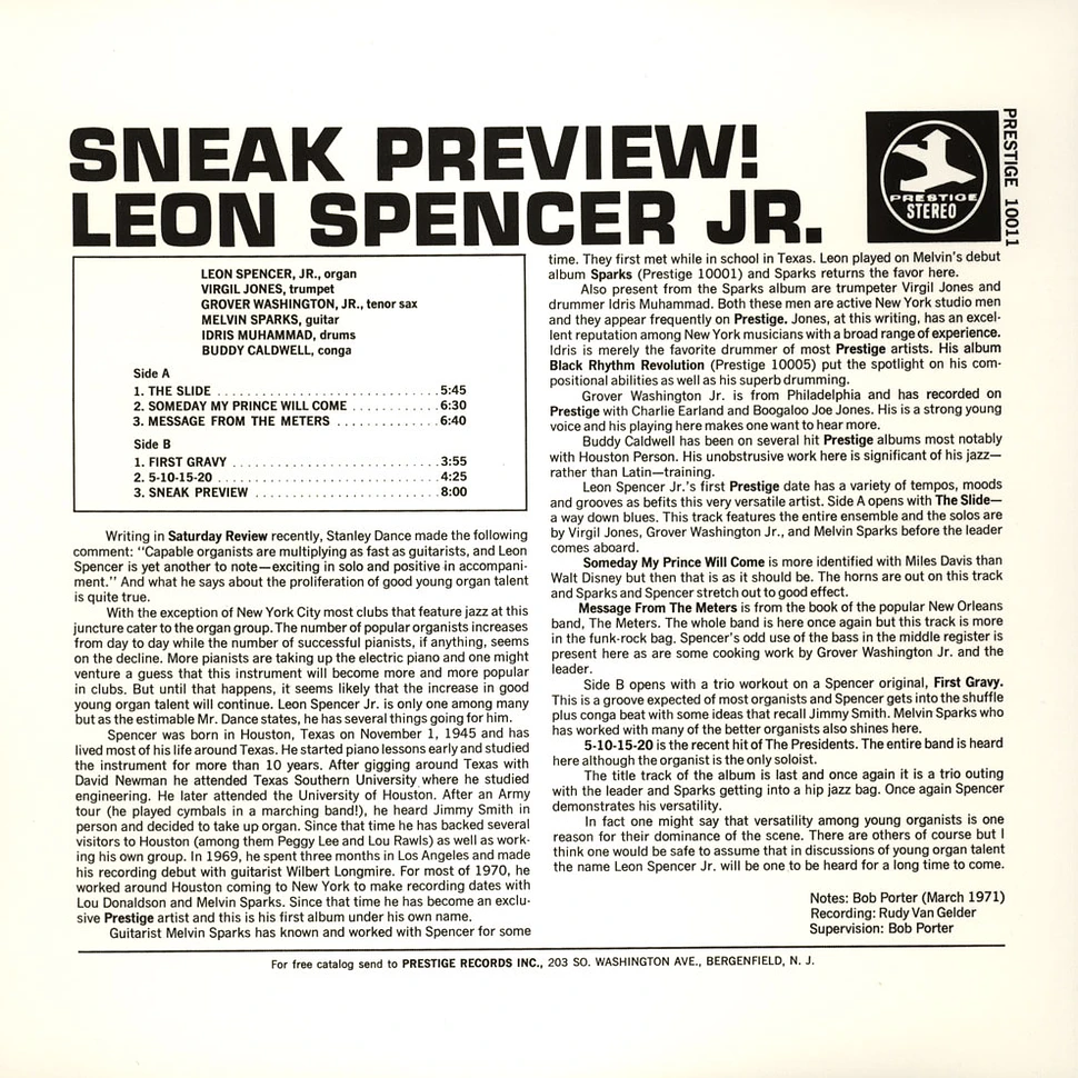 Leon Spencer Jr. - Sneak preview!