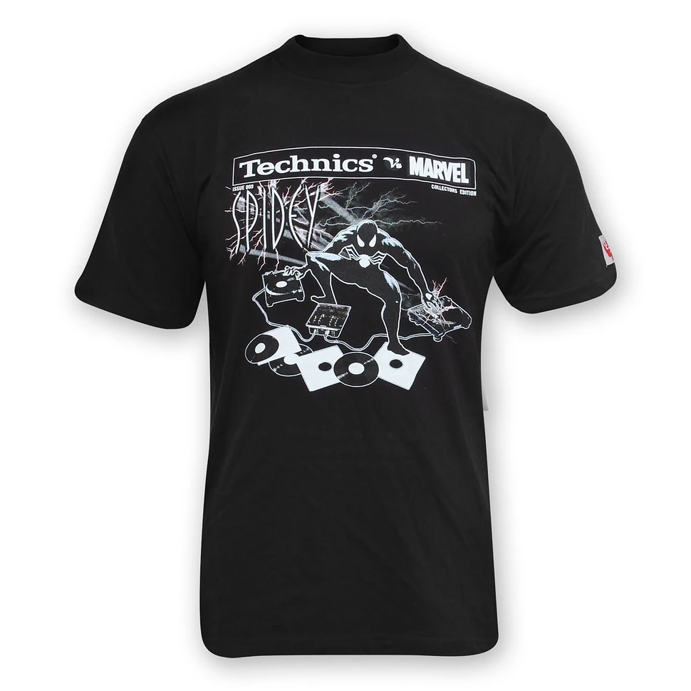 Technics vs Marvel - Black Spidey T-Shirt