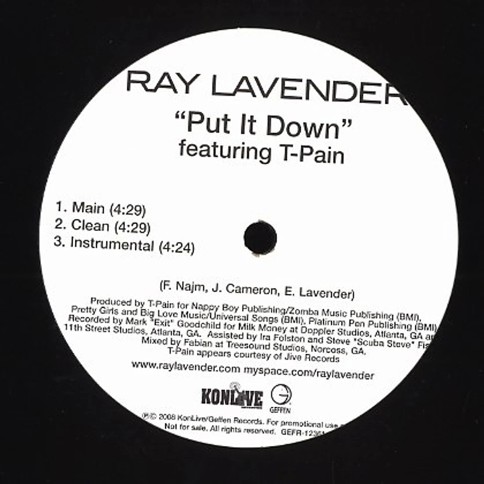 Ray Lavender - Put it down feat. T-Pain