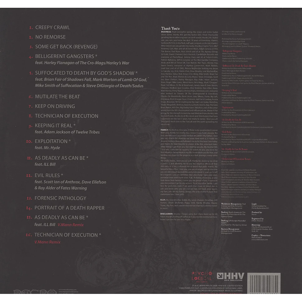 Necro - Death Rap Red Vinyl Edition