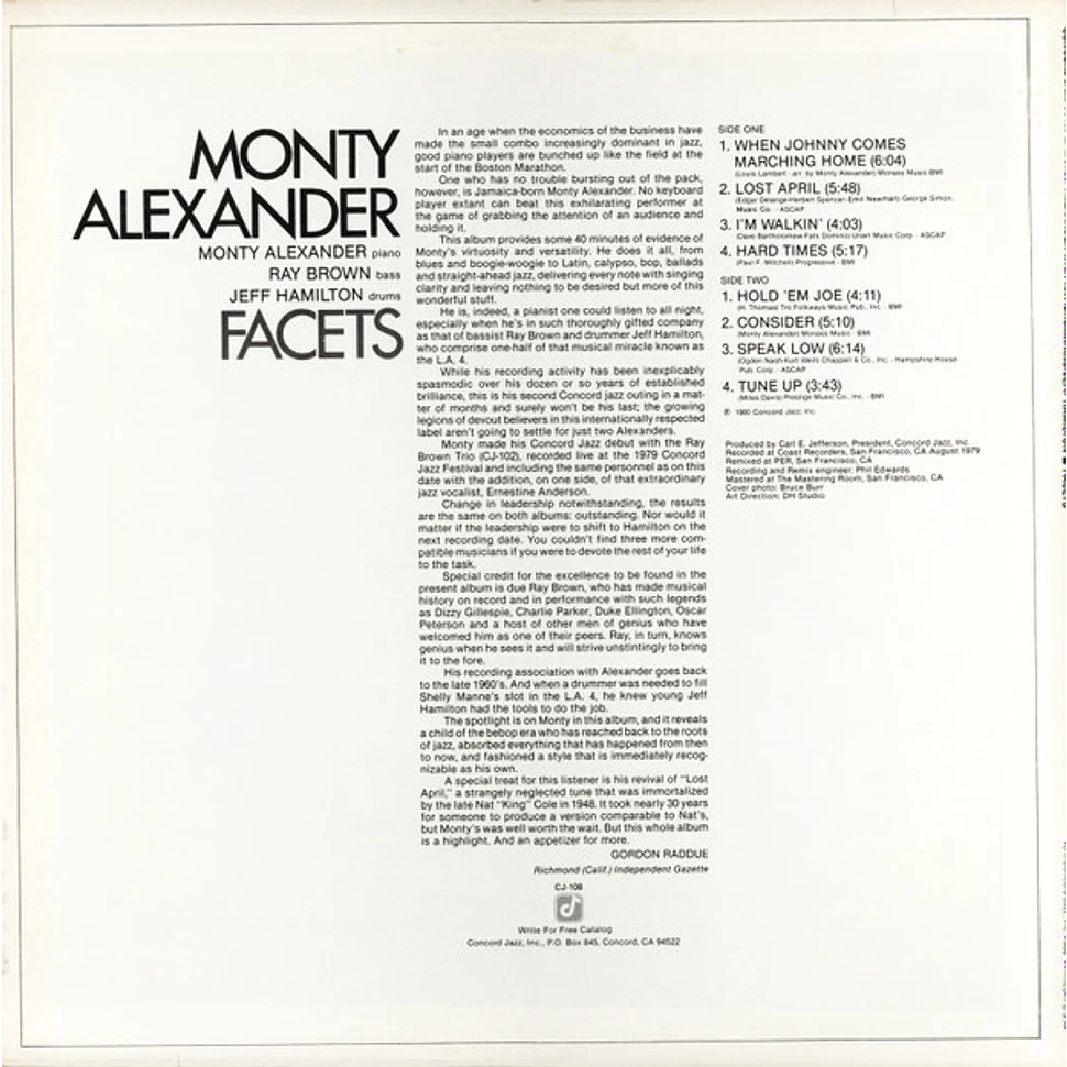Monty Alexander With Ray Brown And Jeff Hamilton - Facets
