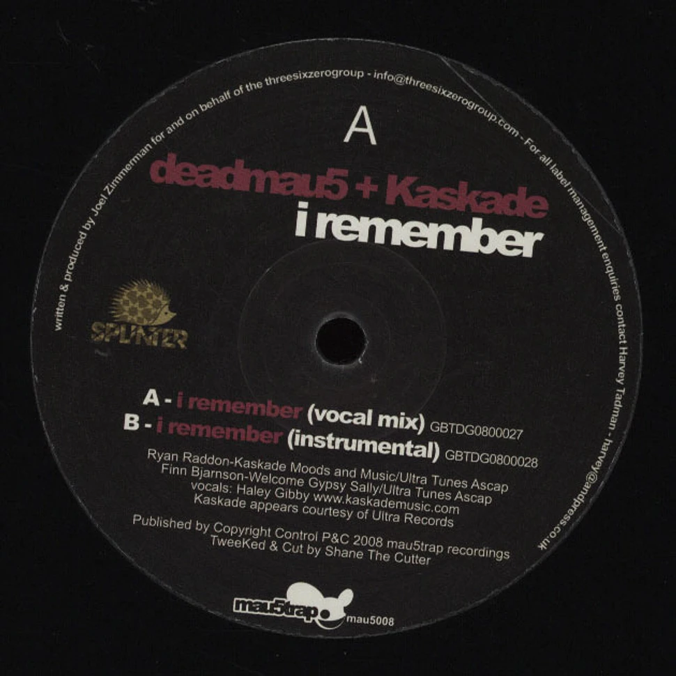 Deadmau5 & Kaskade - I Remember
