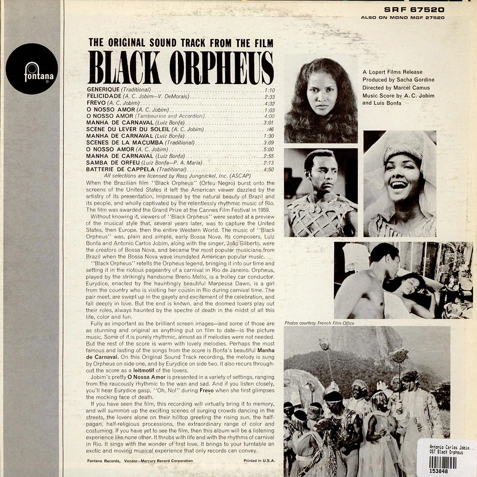 Antonio Carlos Jobim, Luiz Bonfá - The Original Soundtrack From The Film Black Orpheus