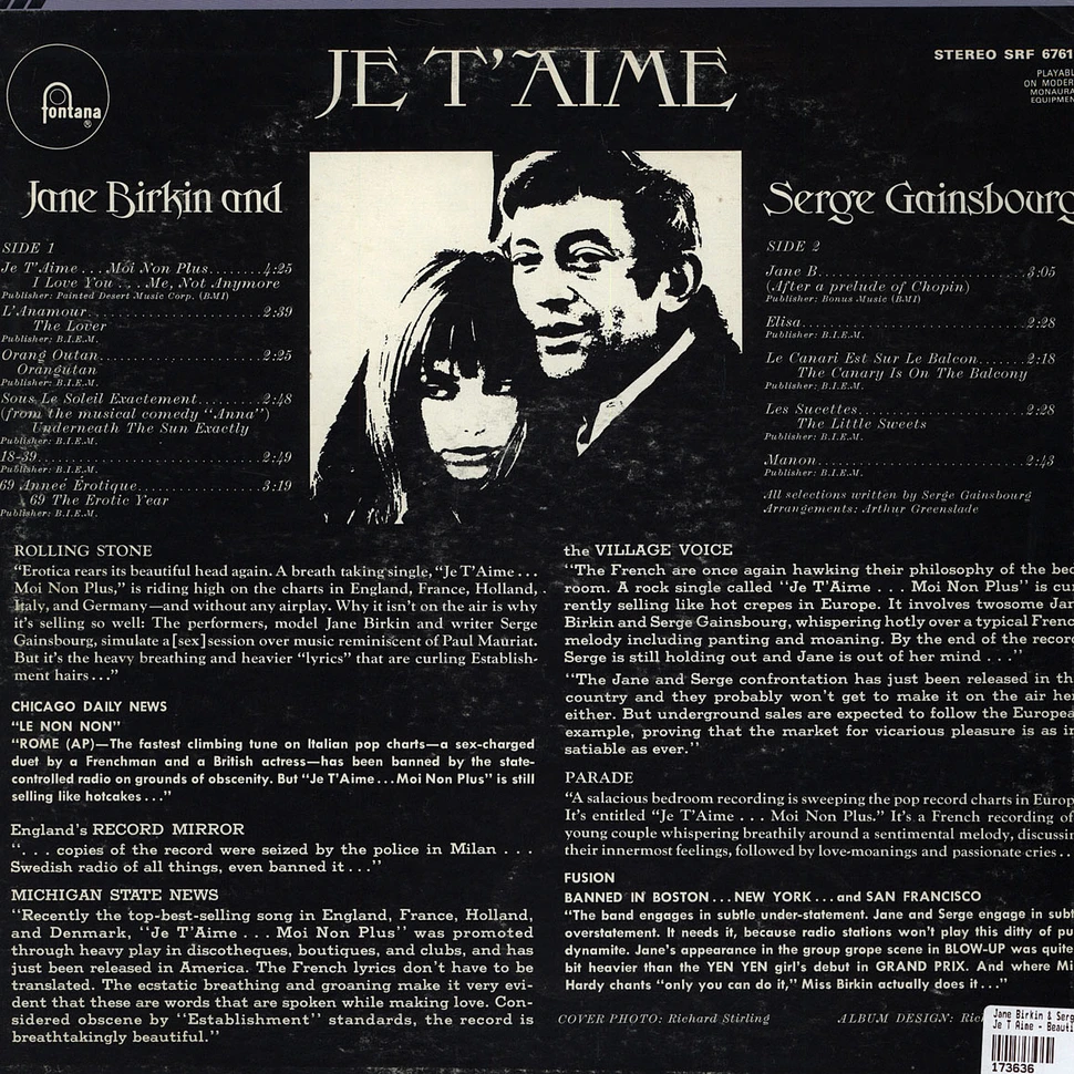 Jane Birkin & Serge Gainsbourg - Je T'Aime - Beautiful Love