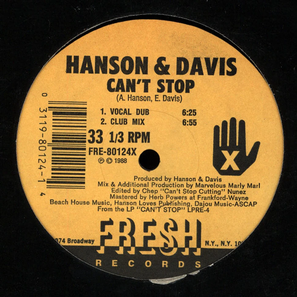 Hanson & Davis - Can't Stop