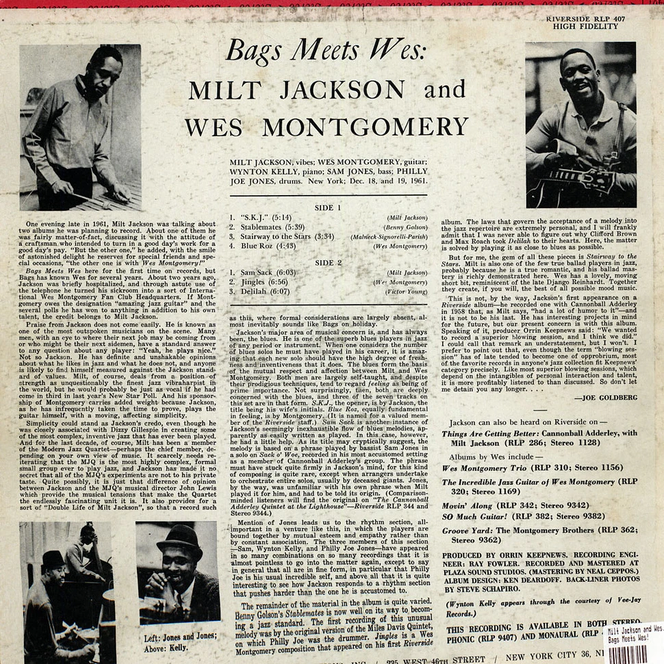 Milt Jackson and Wes Montgomery - Bags Meets Wes!