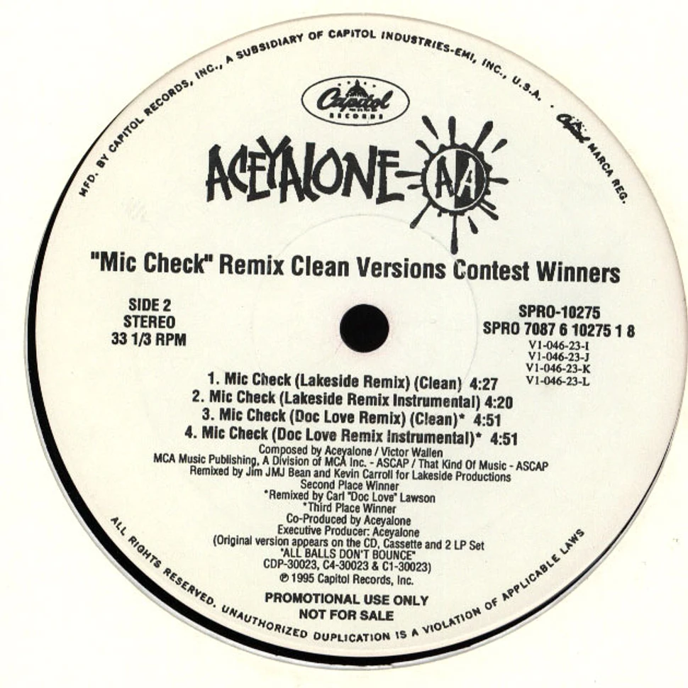 Aceyalone - "Mic Check" Remix Clean Versions Contest Winners