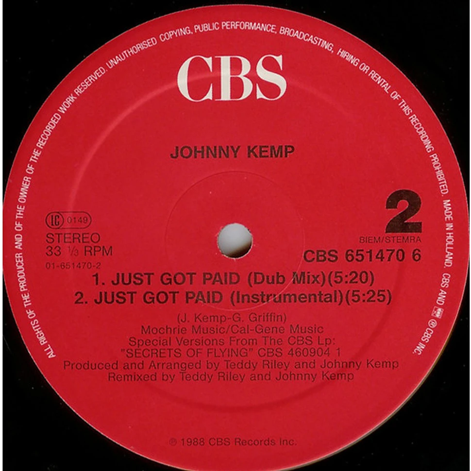 Johnny Kemp - Just Got Paid