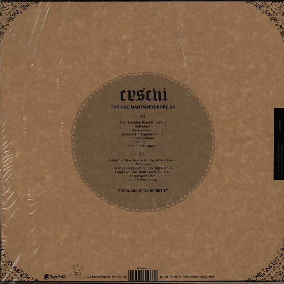 Ceschi - The One Man Band Broke Up White Vinyl Edition