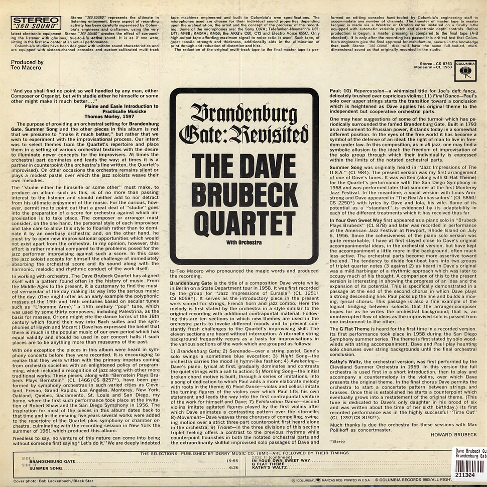 The Dave Brubeck Quartet - Brandenburg Gate: Revisted