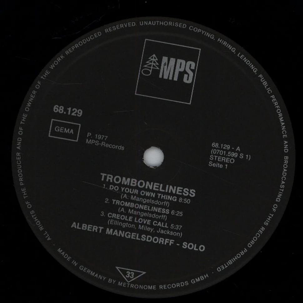 Albert Mangelsdorff - Trmoboneliness