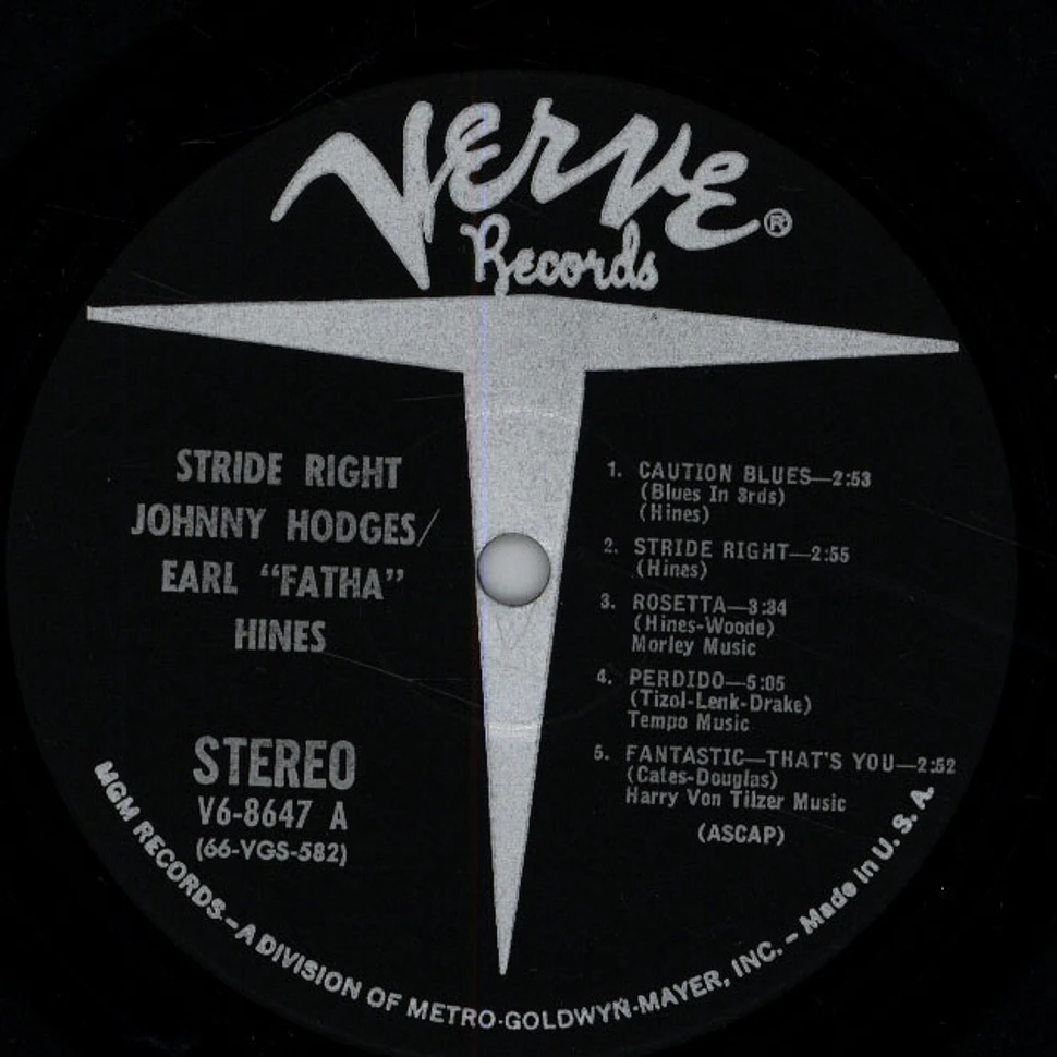 Johnny Hodges / Earl "Fatha" Hines - Stride Right