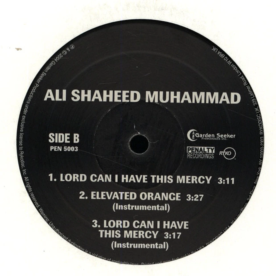 Ali Shaheed Muhammad - Elevated Orange / Lord Can I Have This Mercy