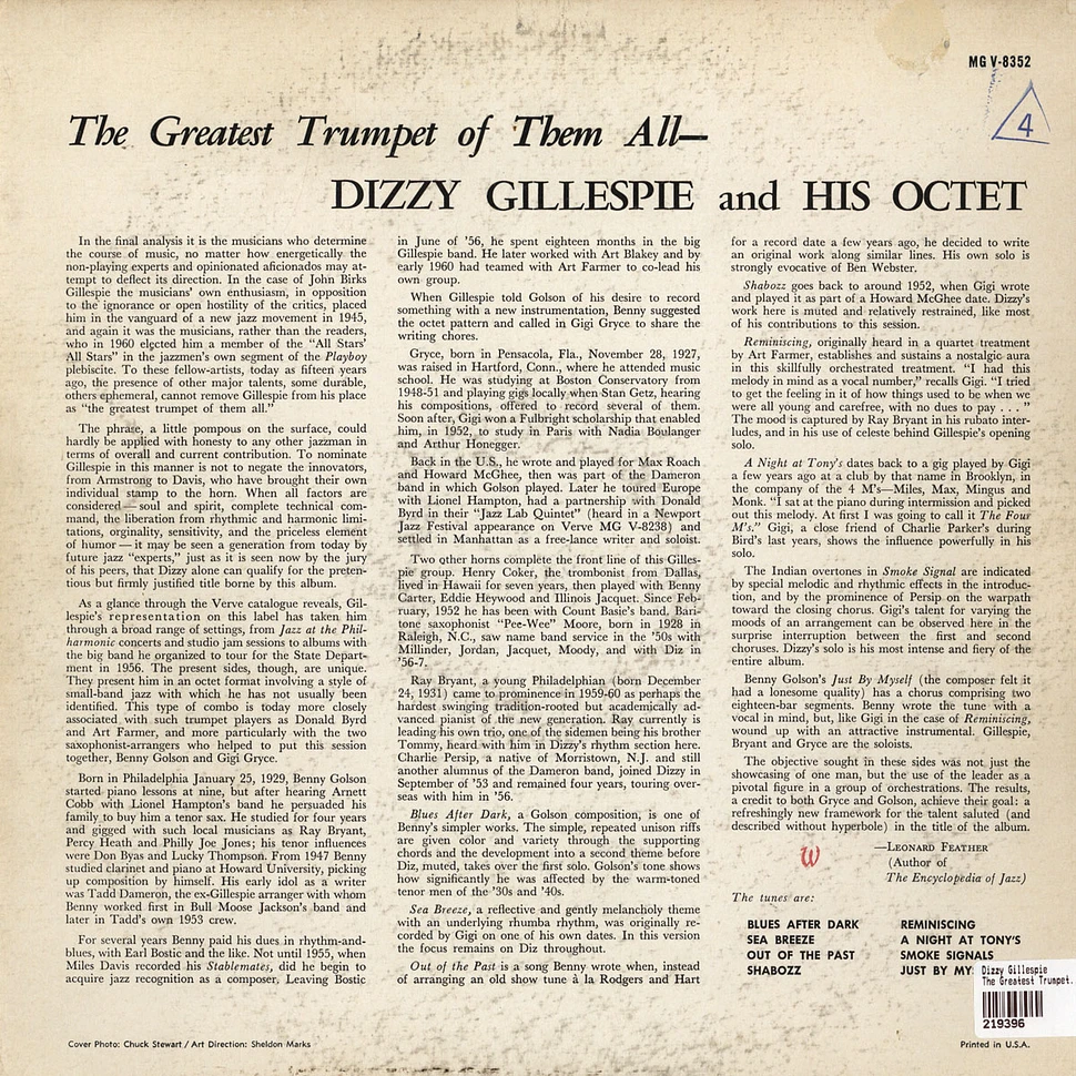 Dizzy Gillespie - The Greatest Trumpet Of Them All