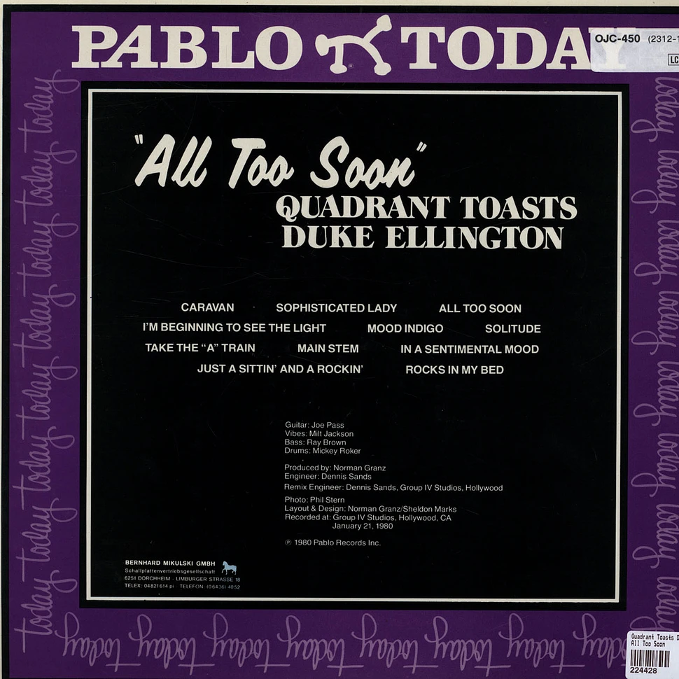 Quadrant Toasts Duke Ellington - All Too Soon