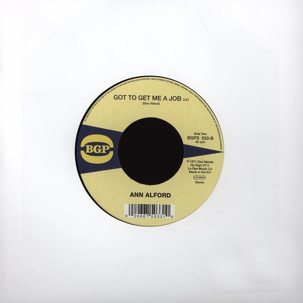 Alvin Cash / Ann Alford - Twine Time (funk version) / Got To Get Me A Job