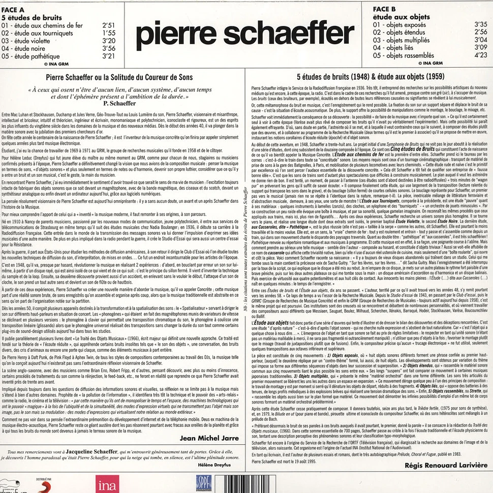 Pierre Schaeffer - Etude Aux Objets Etudes De Bruits