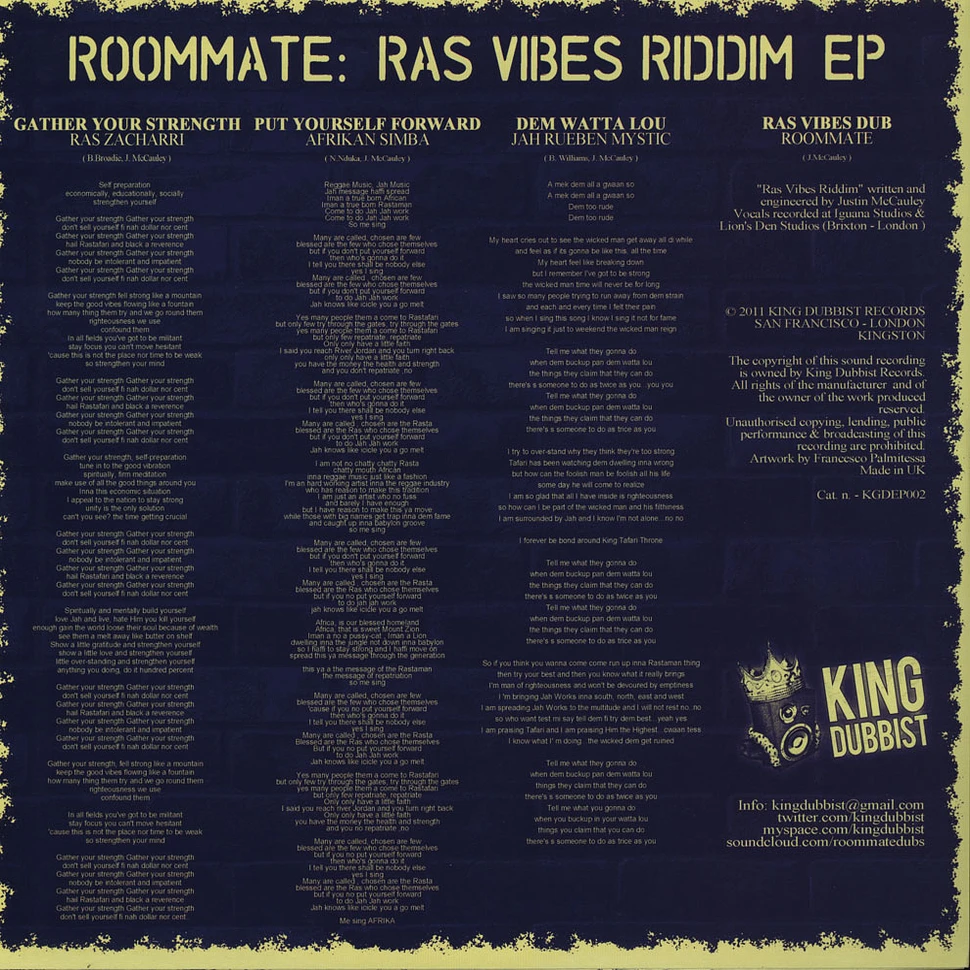 Roommate - Ras Vibes Riddim EP
