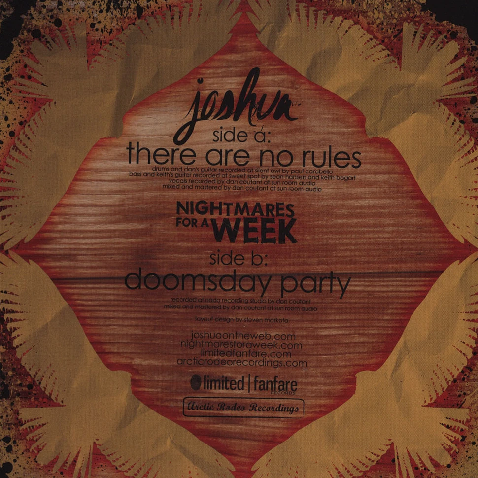 Joshua / Nightmares For A Week - There Are No Rules / Doomsday