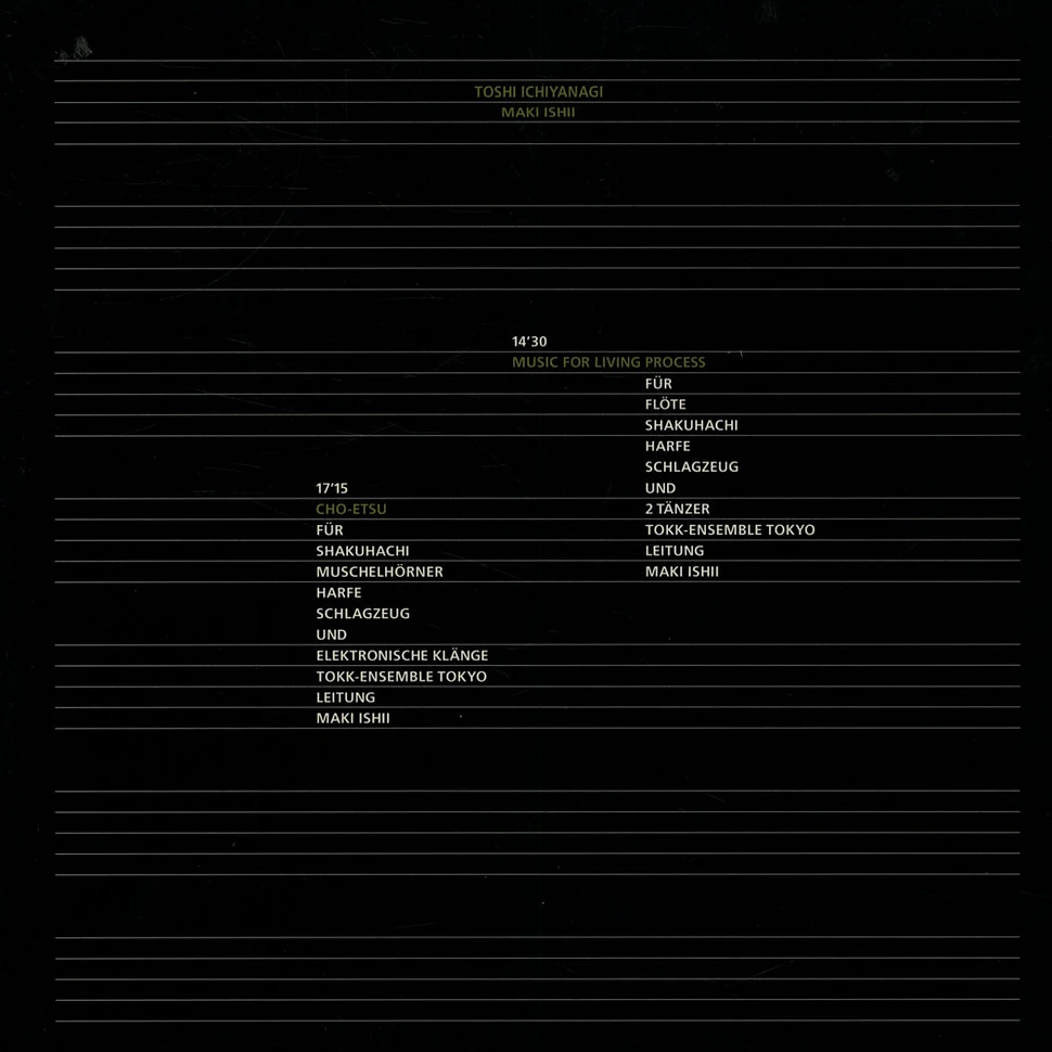 Toshi Ichiyanagi / Maki Ishii - Music For Living Process / Cho-Etsu