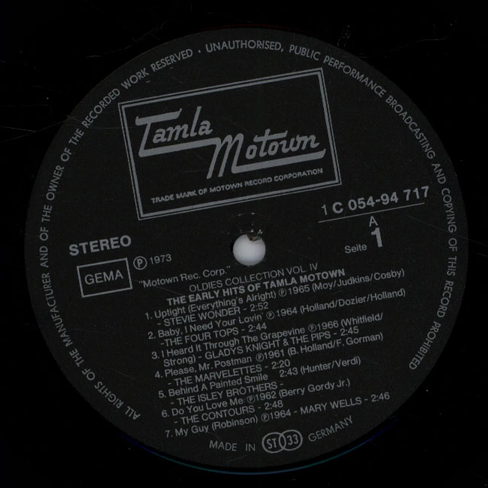 V.A. - Oldies Collection Vol. 4 (The Early Hits Of Tamla Motown)