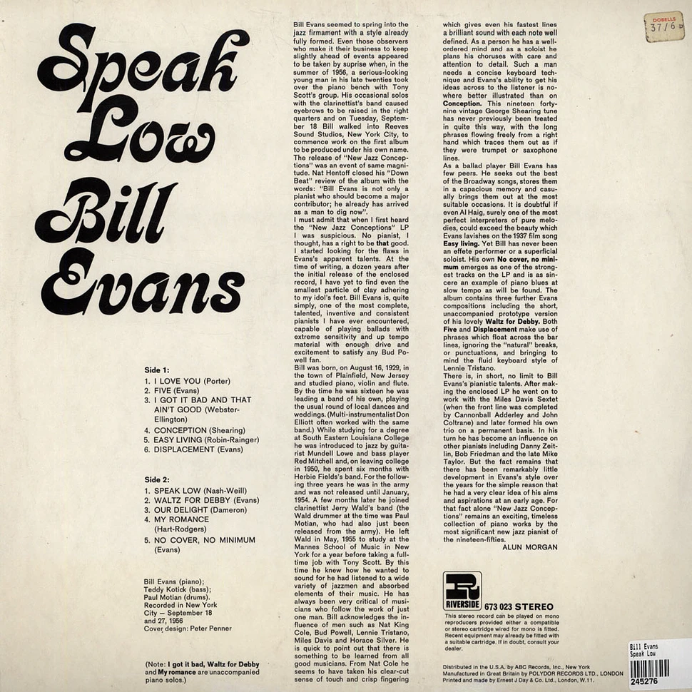 Bill Evans - Speak Low