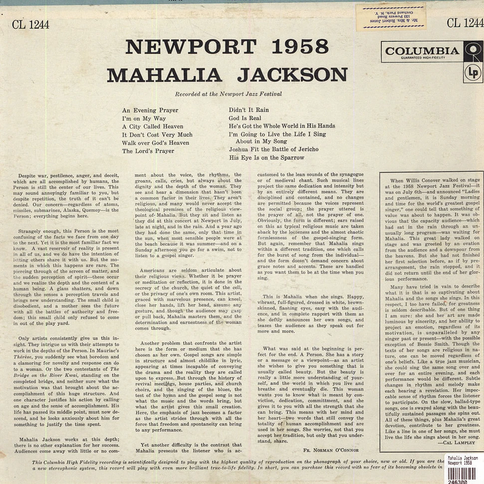 Mahalia Jackson - Newport 1958