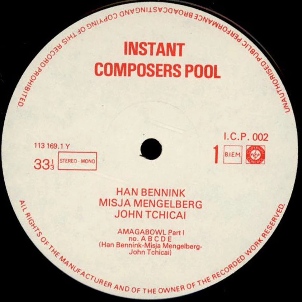 Han Bennink / Misha Mengelberg / John Tchicai - Instant Composers Pool