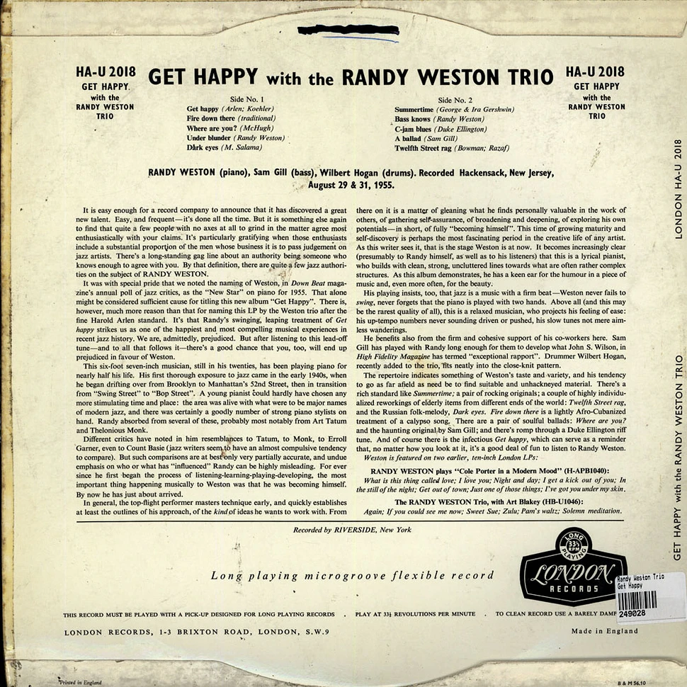 Randy Weston Trio - Get Happy