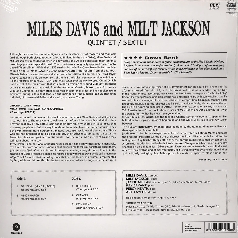 Miles Davis & Milt Jackson - Quintet / Sextet