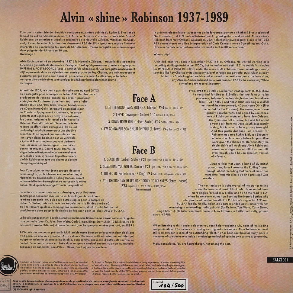 Alvin Robinson - An Introduction To Alvin Robinson