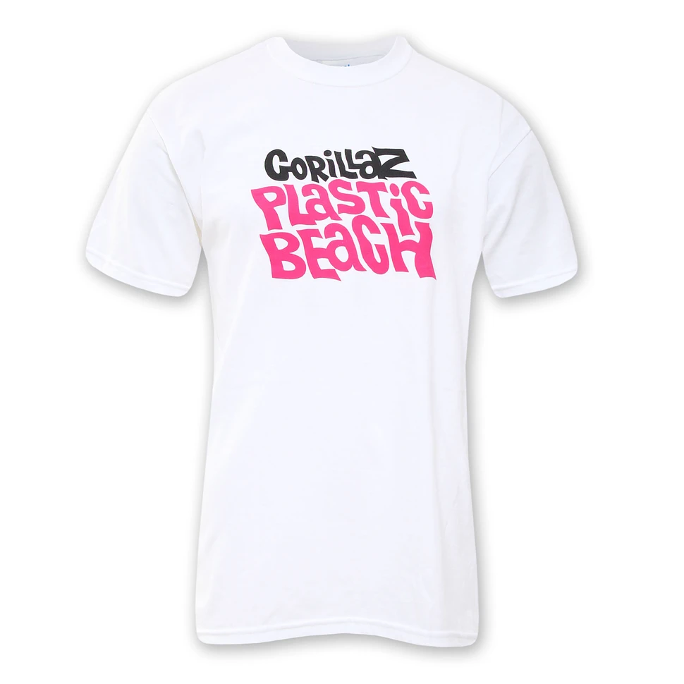 Gorillaz - Plastic Beach Hot Pink Black Logo T-Shirt