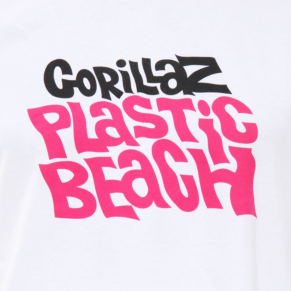 Gorillaz - Plastic Beach Hot Pink Black Logo T-Shirt