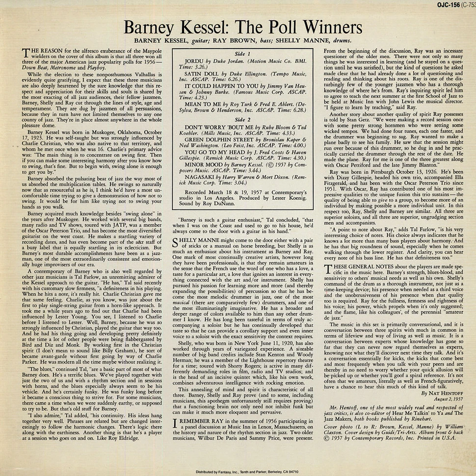 Barney Kessel / Shelly Manne / Ray Brown - The Poll Winners