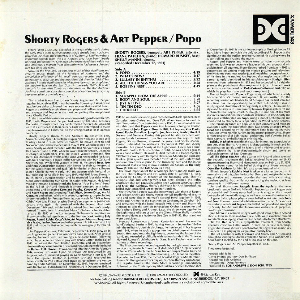 Shorty Rogers & Art Pepper - Popo