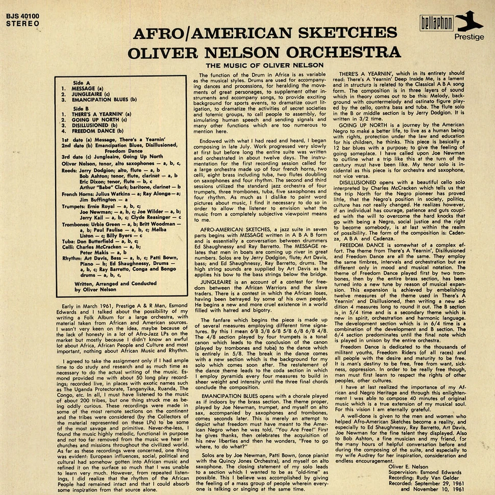 Oliver Nelson Orchestra - Afro/American Sketches