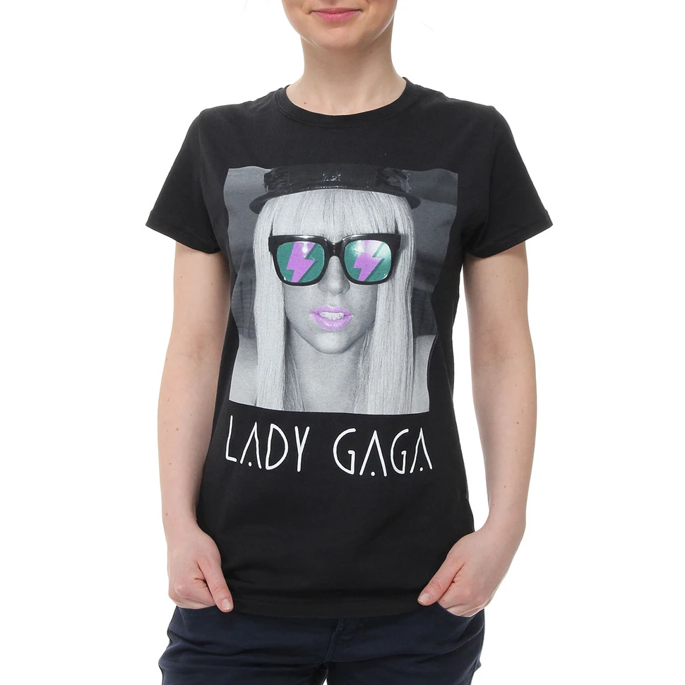 Lady Gaga - Glasses Deco Black Women T-Shirt