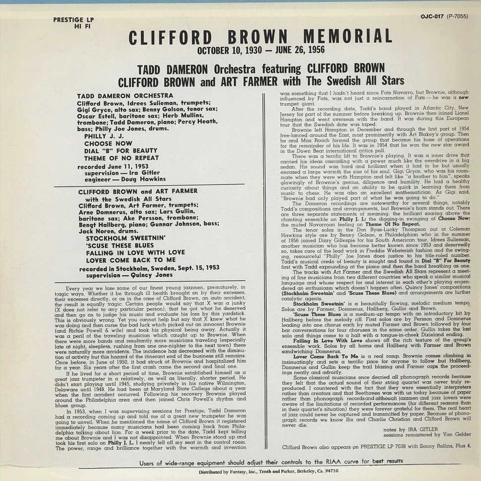 Clifford Brown - Memorial