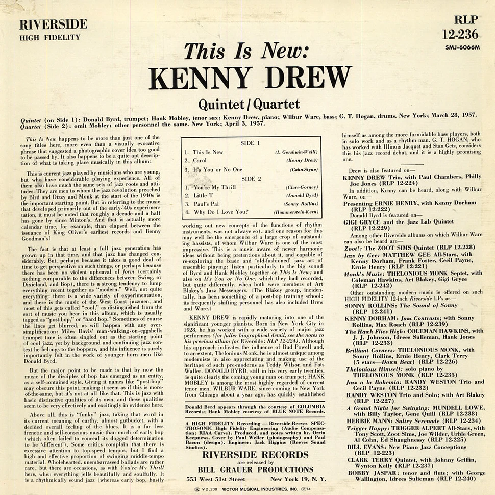 Kenny Drew - This Is New