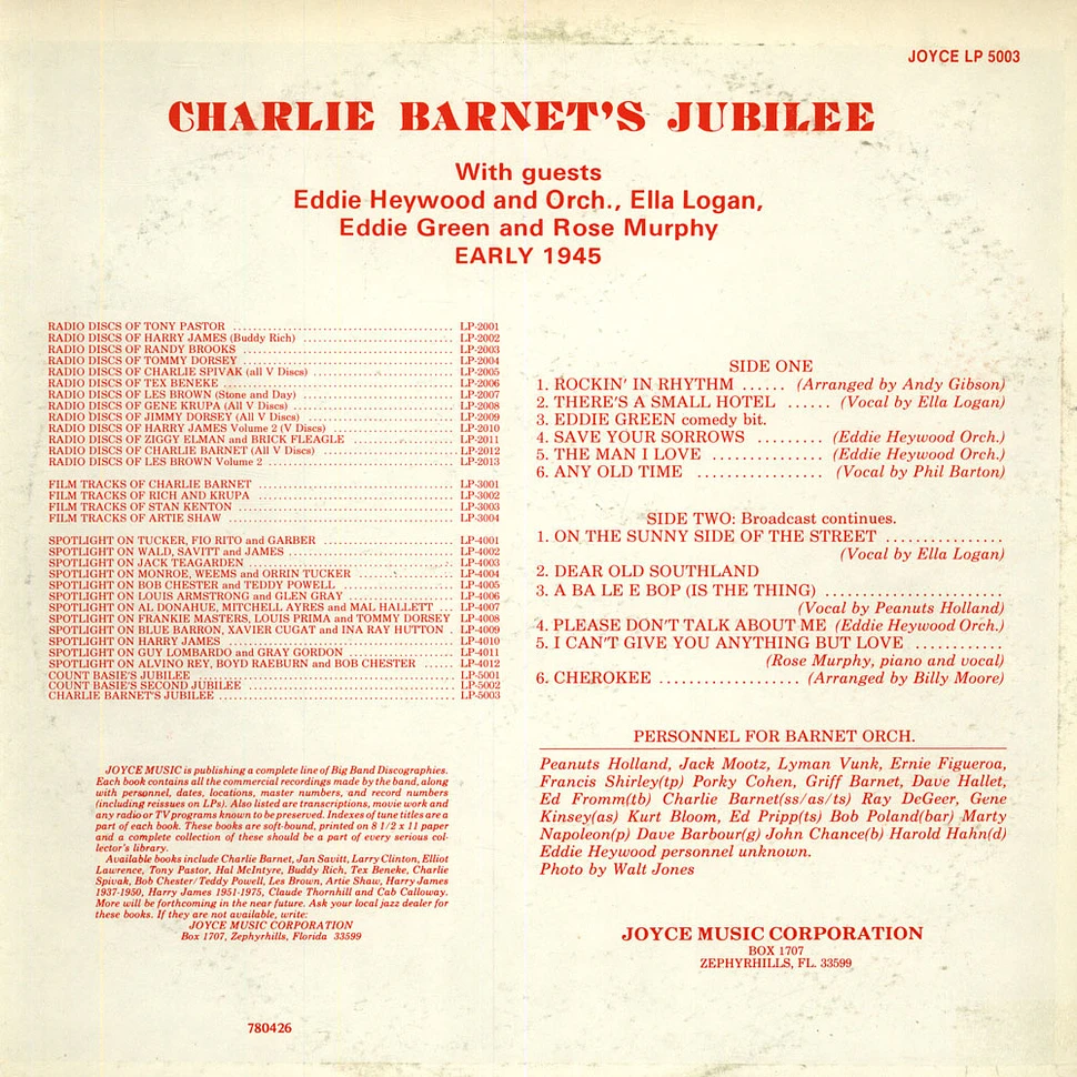 Charlie Barnet And His Orchestra - Charlie Barnet`s Jubilee