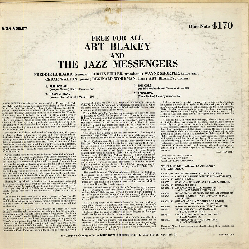 Art Blakey & The Jazz Messengers - Free For All