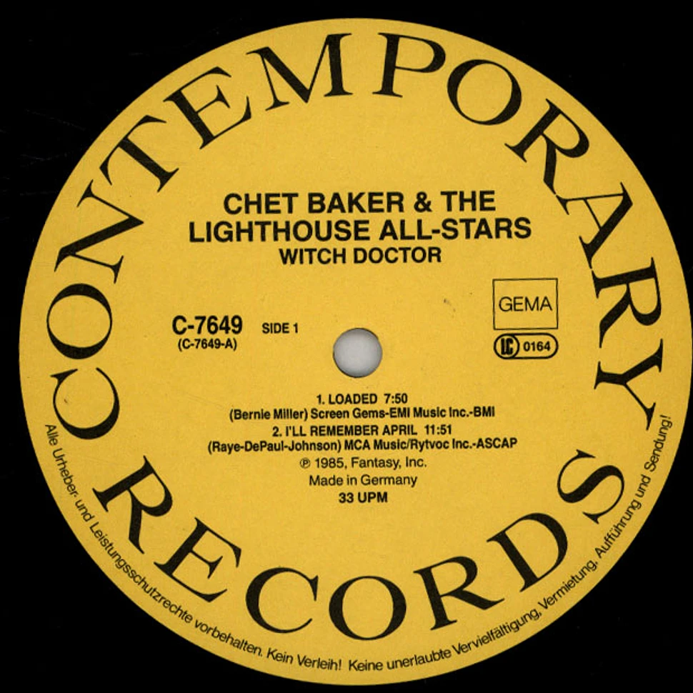 Chet Baker And Howard Rumsey's Lighthouse All-Stars - Witch Doctor
