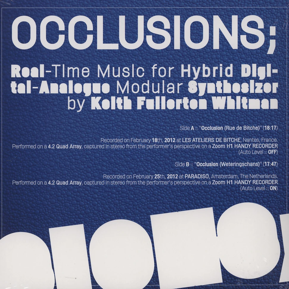 Keith Fullerton Whitman - Occlusions