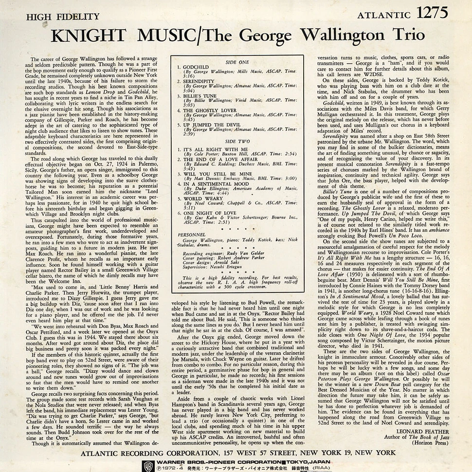 The George Wallington Trio - Knight Music