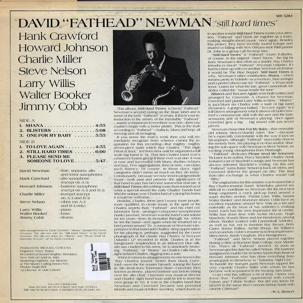 David "Fathead" Newman - Still Hard Times