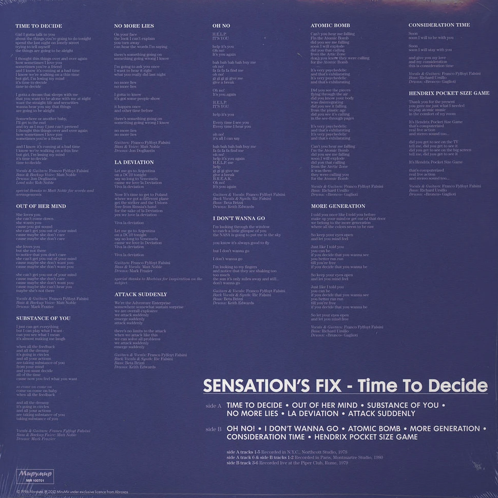 Sensation's Fix - Time To Decide