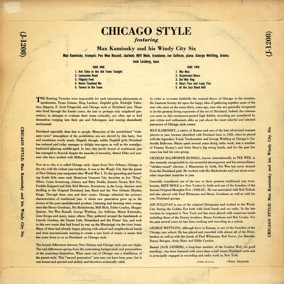 Max Kaminsky And His Windy City Six - Chicago Style